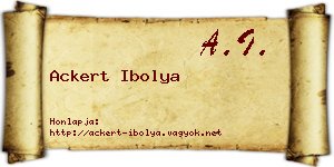 Ackert Ibolya névjegykártya