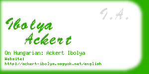 ibolya ackert business card
